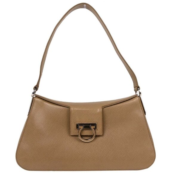 Salvatore Ferragamo Brown Leather Gancini Handbag - Picture 2 of 11